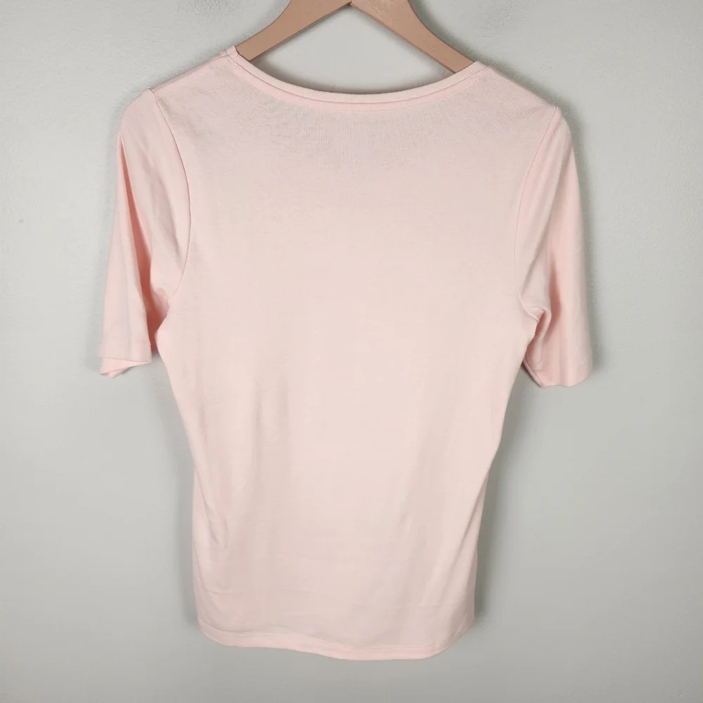 NWT Chico's Bella‎ Top Basic Knit Short Sleeve T-Shirt Whisper Pink (1/ M) #648 - Picture 4 of 11